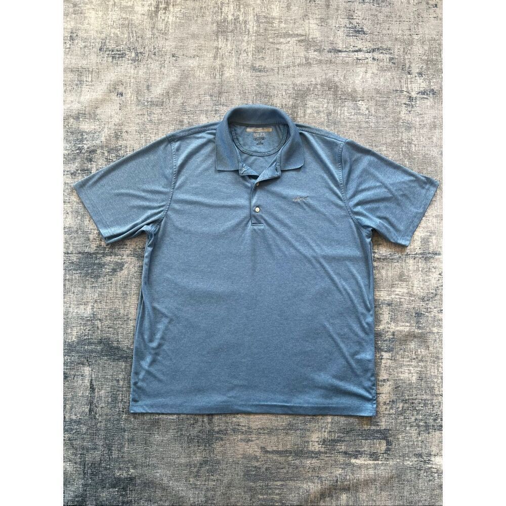 Greg Norman Play Light Heathered Blue ML75 Golf Polo Large
